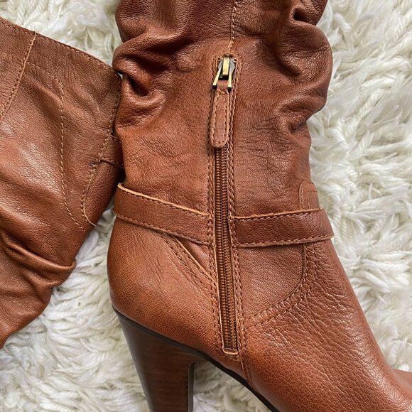 Premium Leather Magy Heeled Boots - Brown Leather - Picture 4 of 8